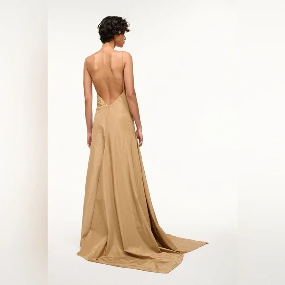 NWT Staud Maxi Leonardo Gown in Fawn size 2 - Picture 3 of 9
